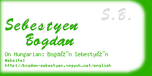 sebestyen bogdan business card